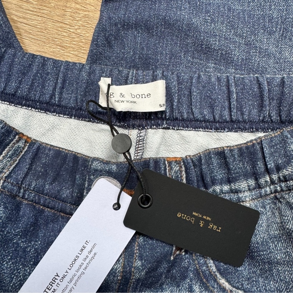NWT Rag & Bone Miramar Wide-Leg Sweatpant Jeans Lenox Dark Blue Small - Picture 7 of 12
